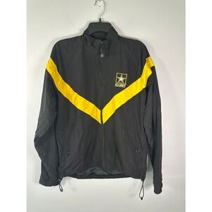 U.S. Army Jacket Unisex S Small Long Black Yellow Chevron Windbreaker